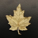 Tiffany & Co. 18K Maple Leaf Double Clip Brooch
