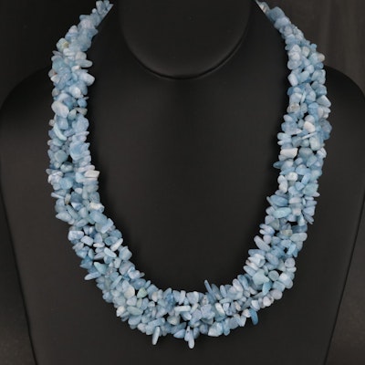 Quartz Tumbled Chips Necklace with Sterling Clasp