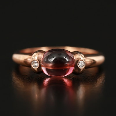 Zorab 18K Rose Gold Tourmaline and Diamond East-West Ring