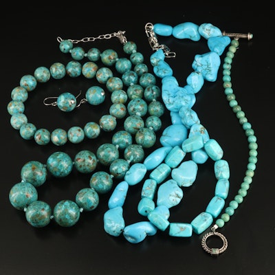 Sterling Turquoise and Magnesite Jewelry Selection