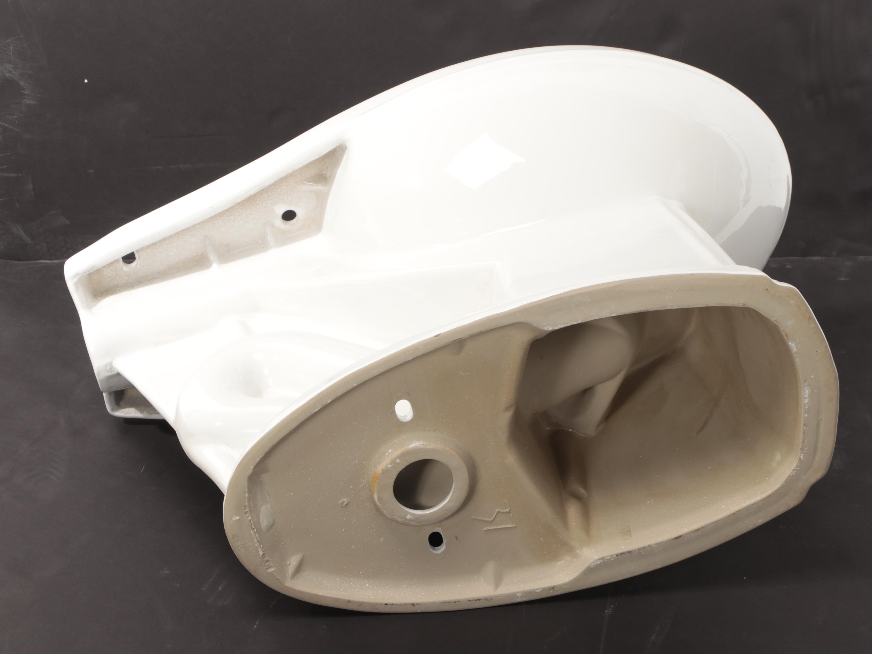 White Porcelain Corner Toilet Bowl and Tank with Dual Flush EBTH