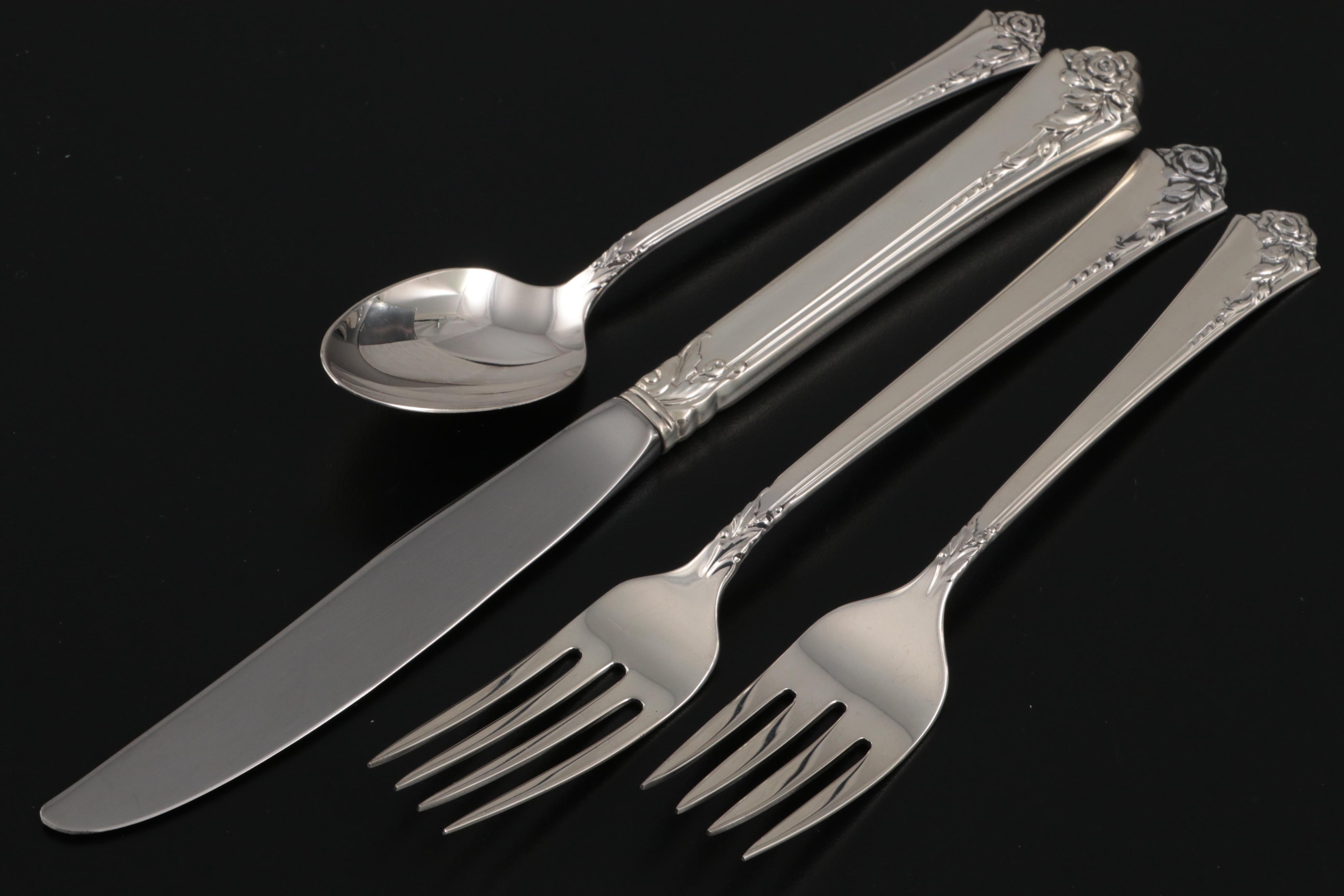 Oneida Heirloom "Damask Rose" Sterling Silver Flatware, 19462004 EBTH