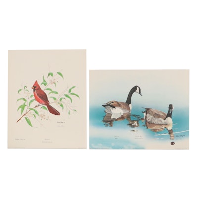 Gene Gray Offset Lithographs "Canada Goose" and "Cardinal," Circa 1970