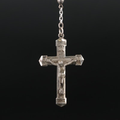 Sterling Rosary with Oval Beads