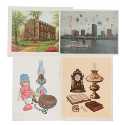C.W. Vittitow Offset Lithographs Including "The Great Balloon Races"