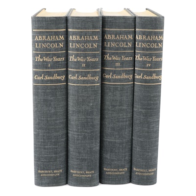 "Abraham Lincoln: The War Years" Four-Volume Set by Carl Sandburg, 1939