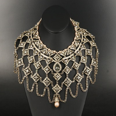 Heidi Daus "Speechless" Crystal and Faux Pearl Necklace