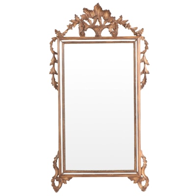 Mirror Fair Baroque Style Giltwood Wall Mirror, Mid to Late 20th Century