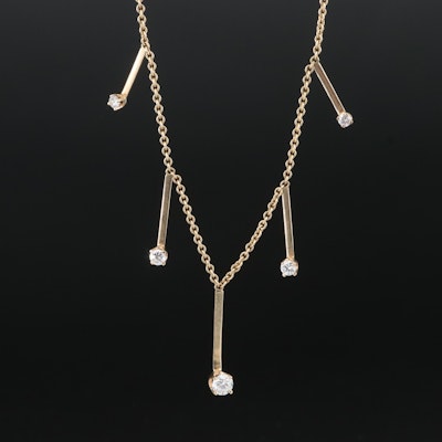 14K 0.47 CTW Diamond Fringe Necklace
