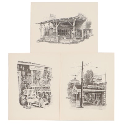 Stuart Eichel Lithographs Including "Country Store"