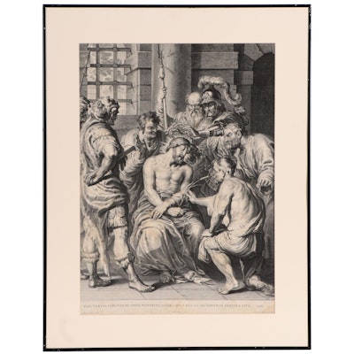 François Langot Engraving After Anthony van Dyck "The Mocking of Christ"