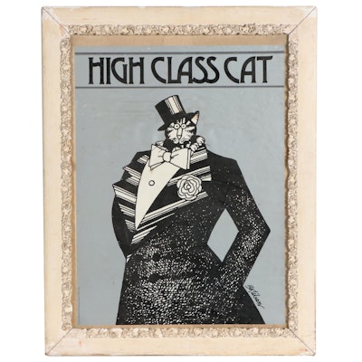 Lithograph After Bernard "Hap" Kliban "High Class Cat," 1977