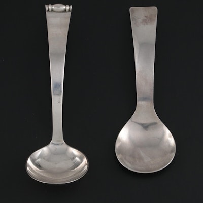 Allan Adler "Modern Georgian" Sterling Silver Ladle and Other Sugar Spoon