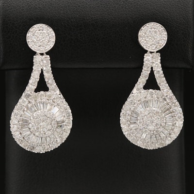 14K 3.46 CTW Diamond Cluster Earrings