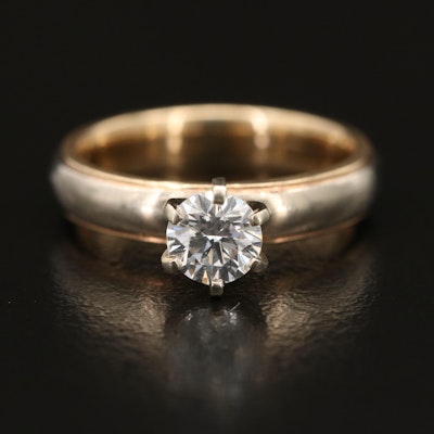 14K 0.55 CT Diamond Solitaire Ring with GIA Report