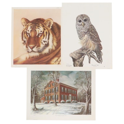 C.W. Vittitow Offset Lithographs Including "Barred Owl"