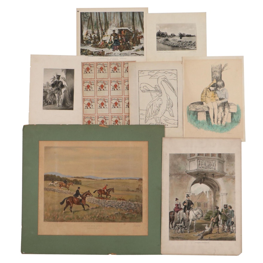 Lithographs and Relief Prints Including "Over the Open"