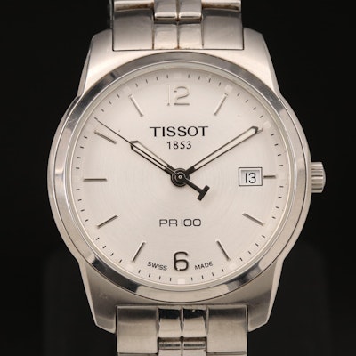 Tissot "PR100 with Date" Stainless Steel Wristwatch