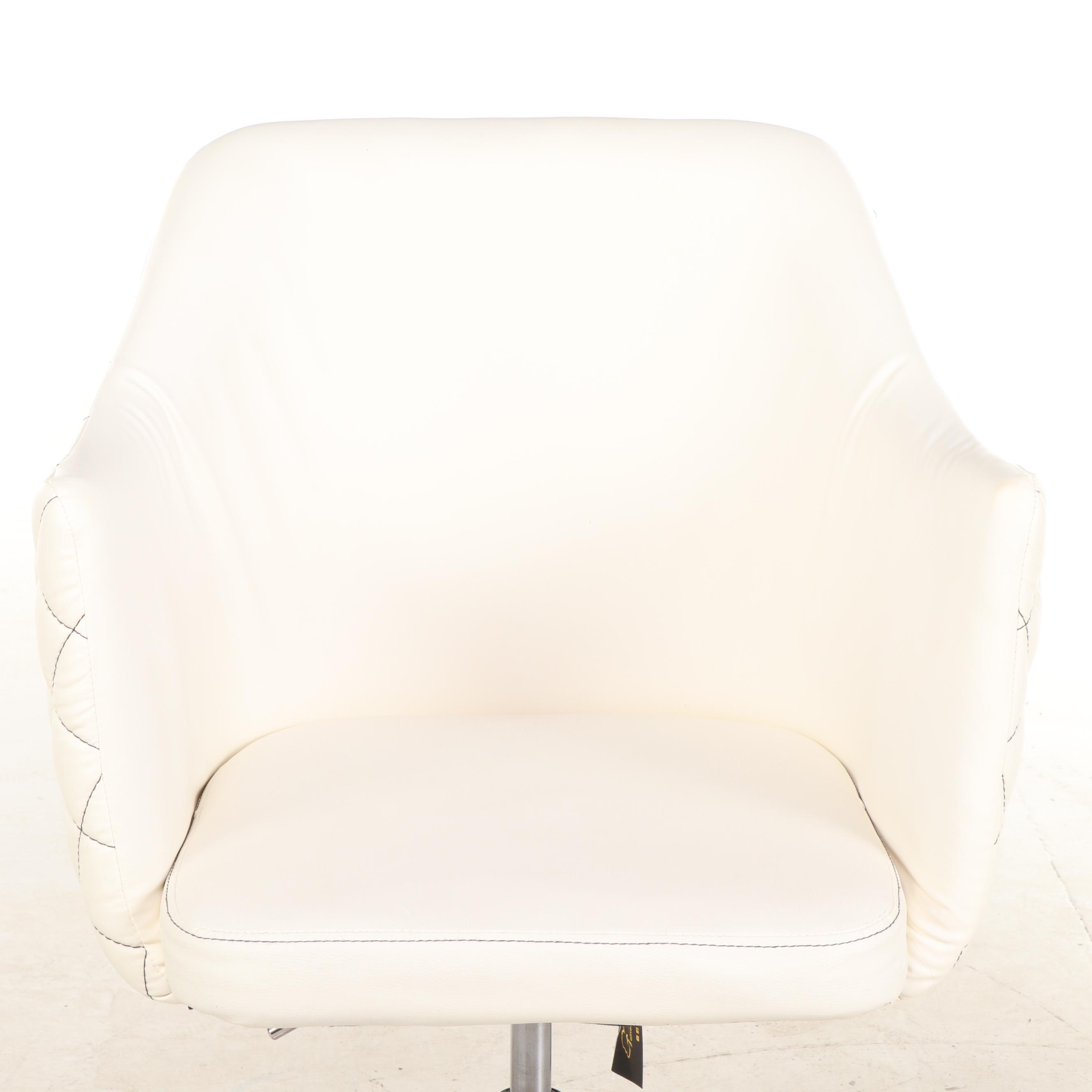 Tainoki Fine Furniture Chrome and FauxLeather Adjustable Swivel Desk