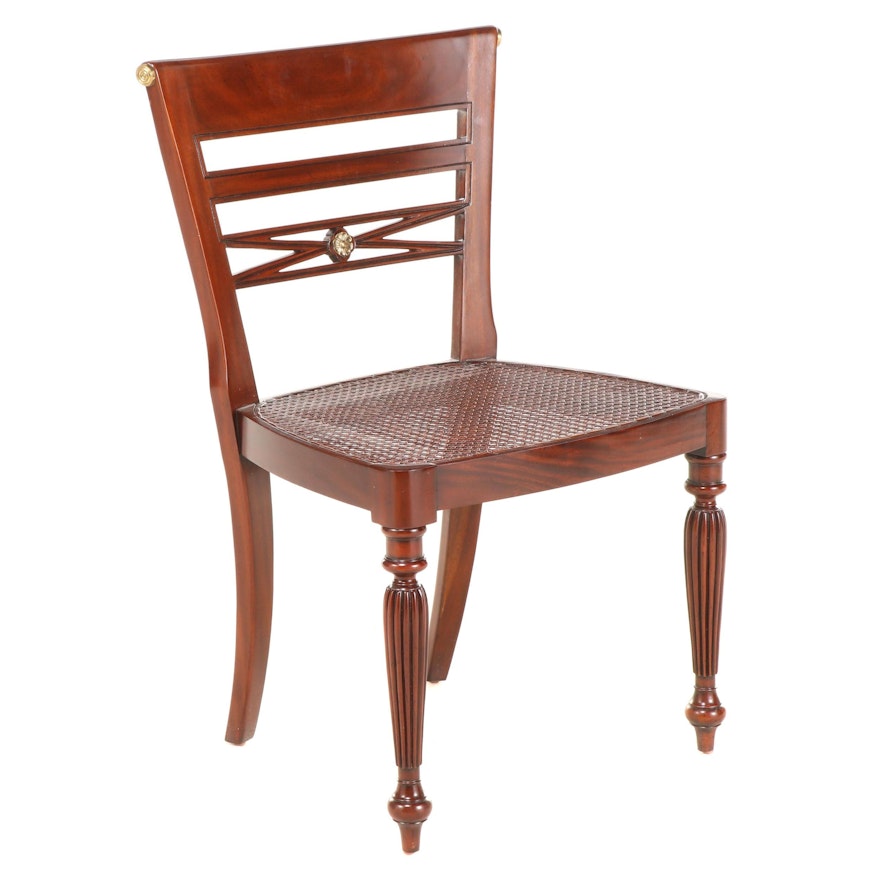 Maitland-Smith Regency Style Brass-Mounted Mahogany Side Chair