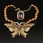 Heidi Daus "Eva Diva" Crystal Butterfly Necklace and Statement Ring