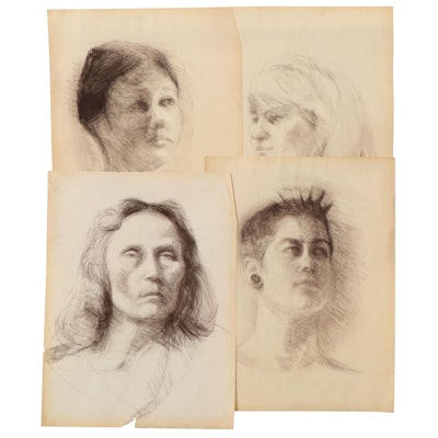 Shirley Resnick Portrait Charcoal Drawings