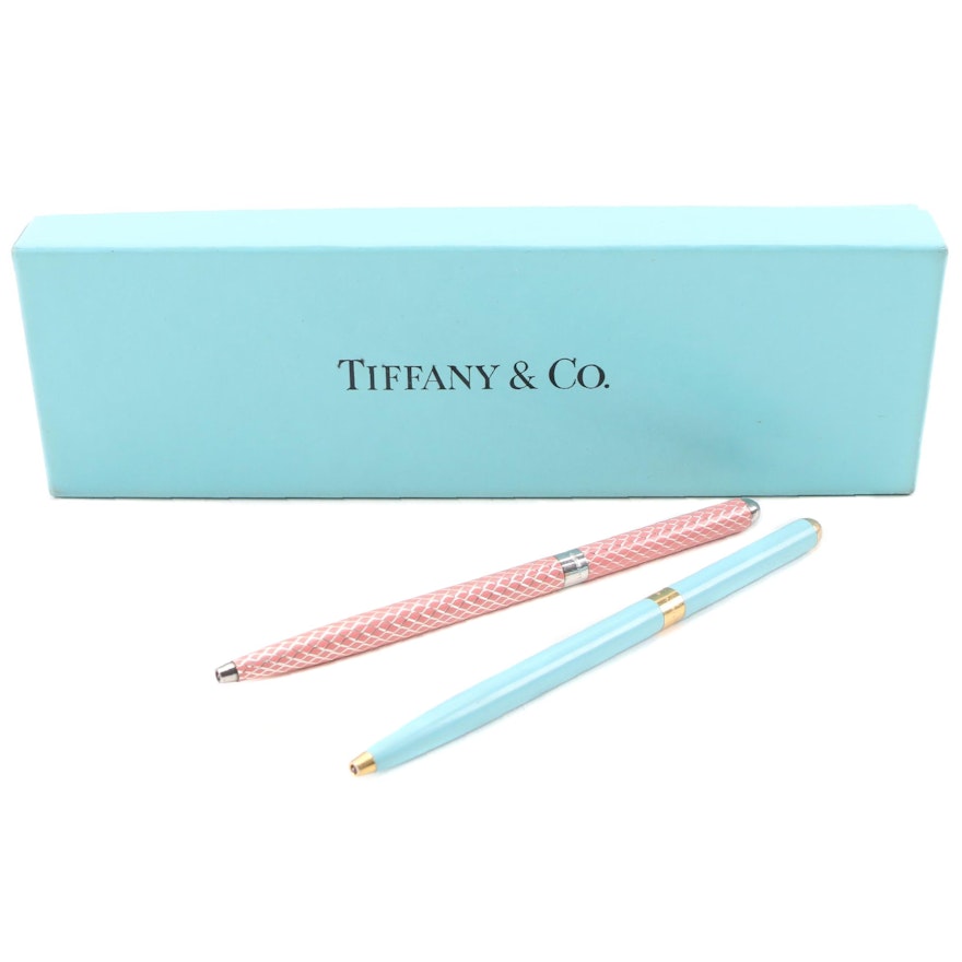 Tiffany & Co. Sterling Silver and Enameled Ballpoint Pens