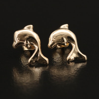 14K Dolphin Stud Earrings