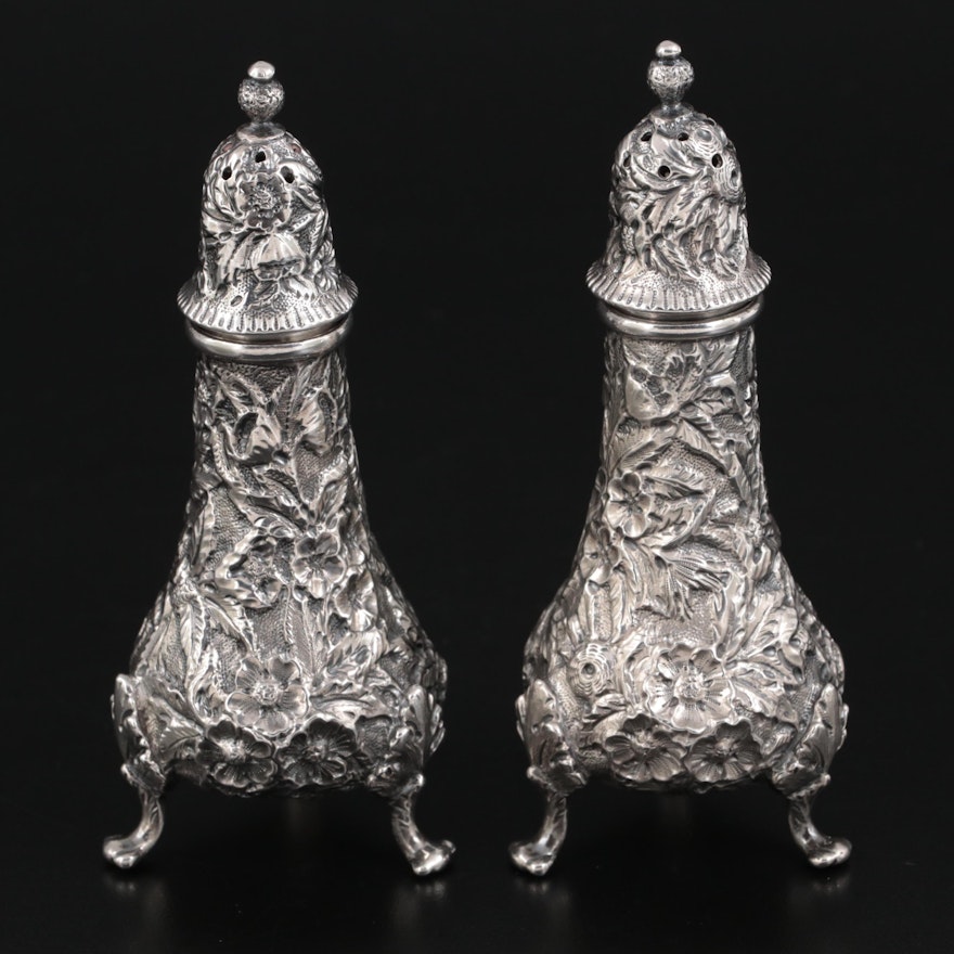 S. Kirk & Son "Repoussé" Sterling Silver Salt and Pepper Shakers