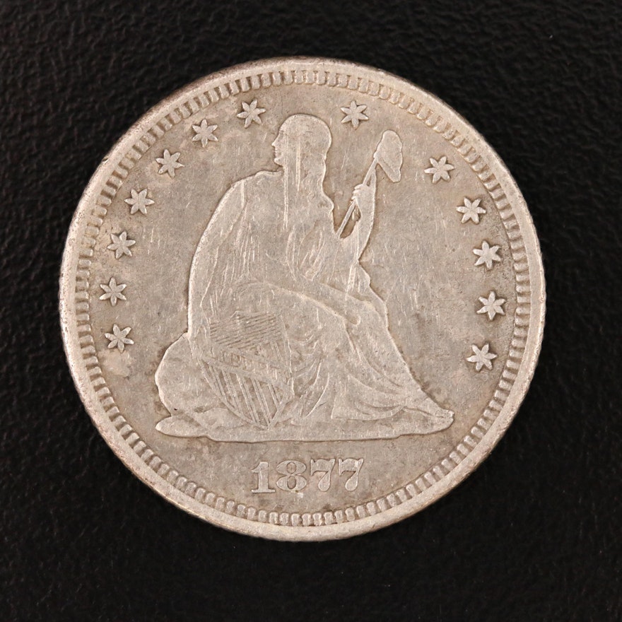 1877 Carson City Seated Liberty Silver Quarter