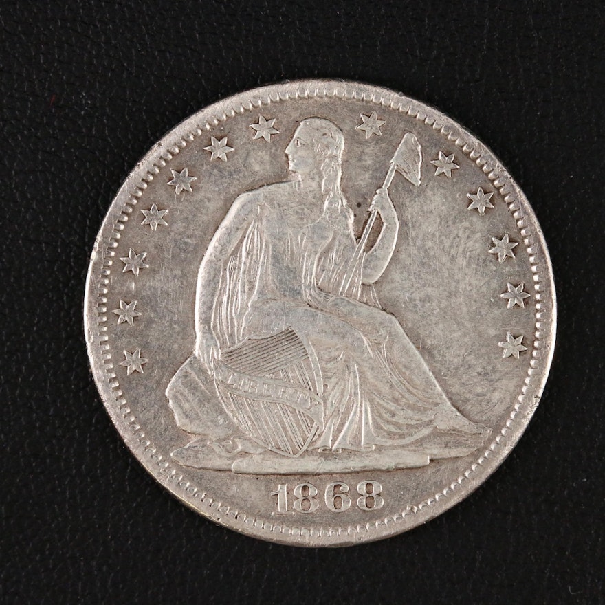 1868-S Seated Liberty Silver Half Dollar