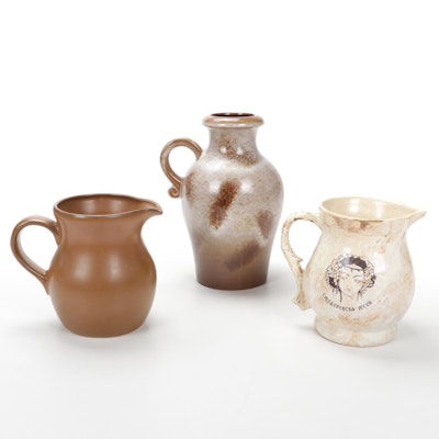 Scheurich-Keramik West German Stoneware Jug and Other Pottery Pitchers