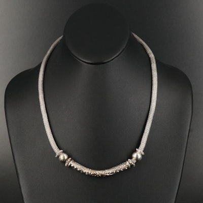 Sterling Foxtail Chain Necklace