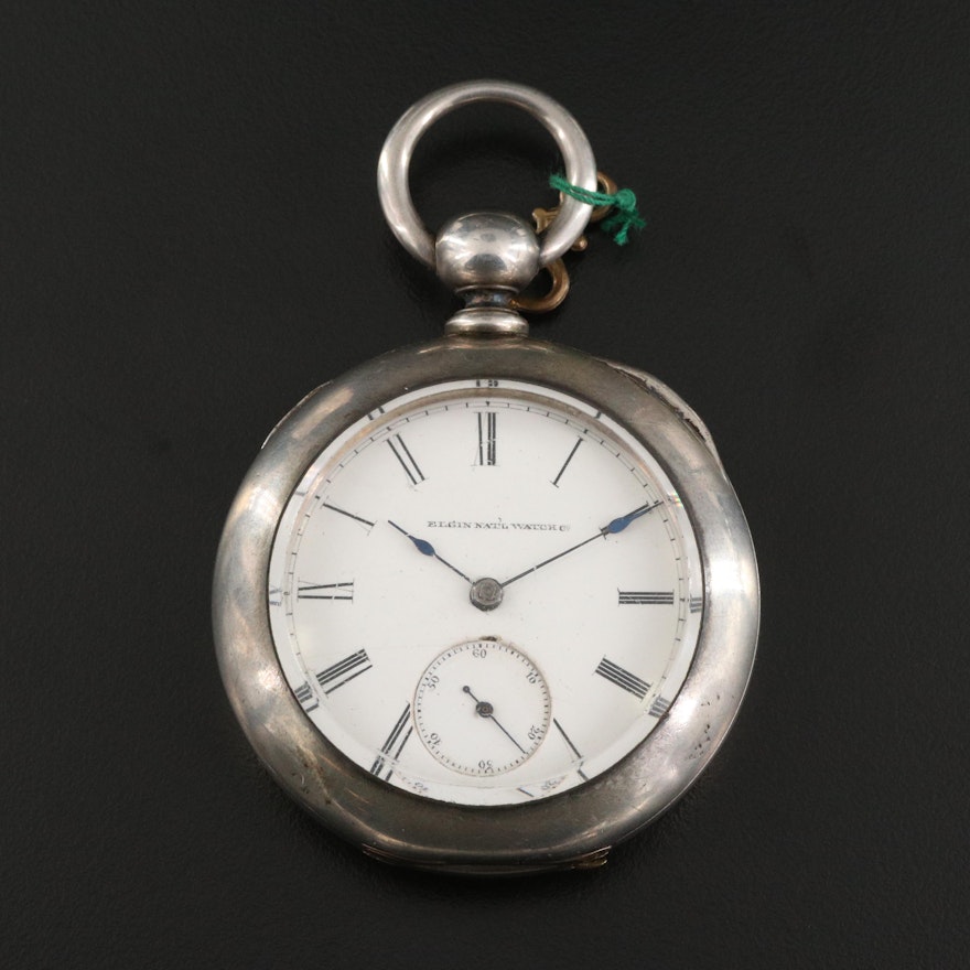 1885 Elgin National Watch Co. Coin Silver Pocket Watch