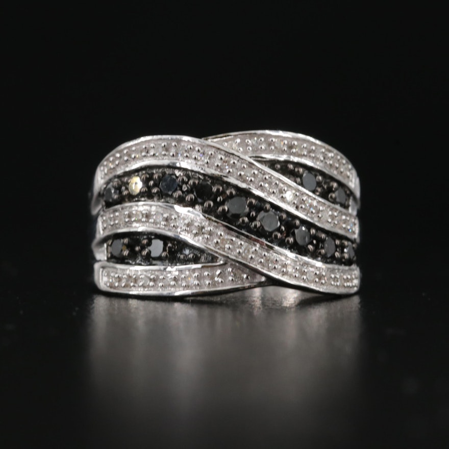 Sterling 0.51 CTW Diamond Crossover Band