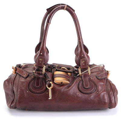 Chloé Paddington Small Satchel in Brown Grained Leather