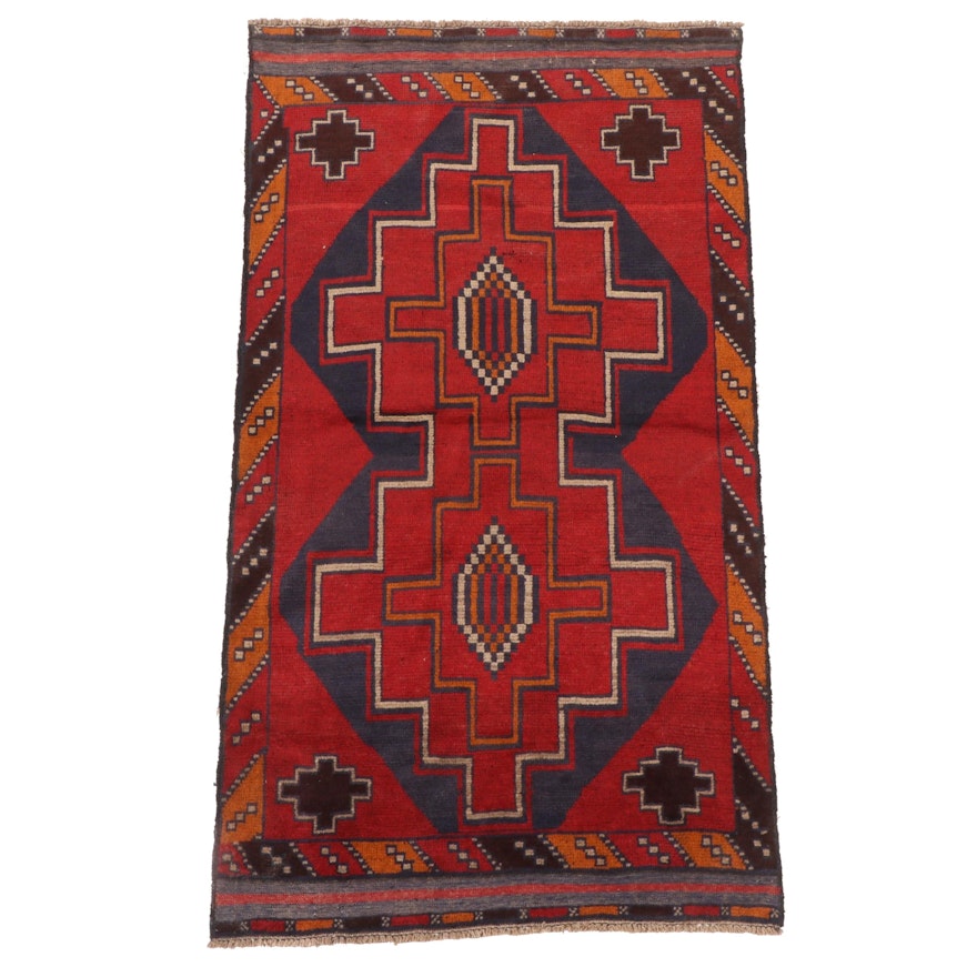 3'8 x 6'8 Hand-Knotted Afghan Baluch Area rug