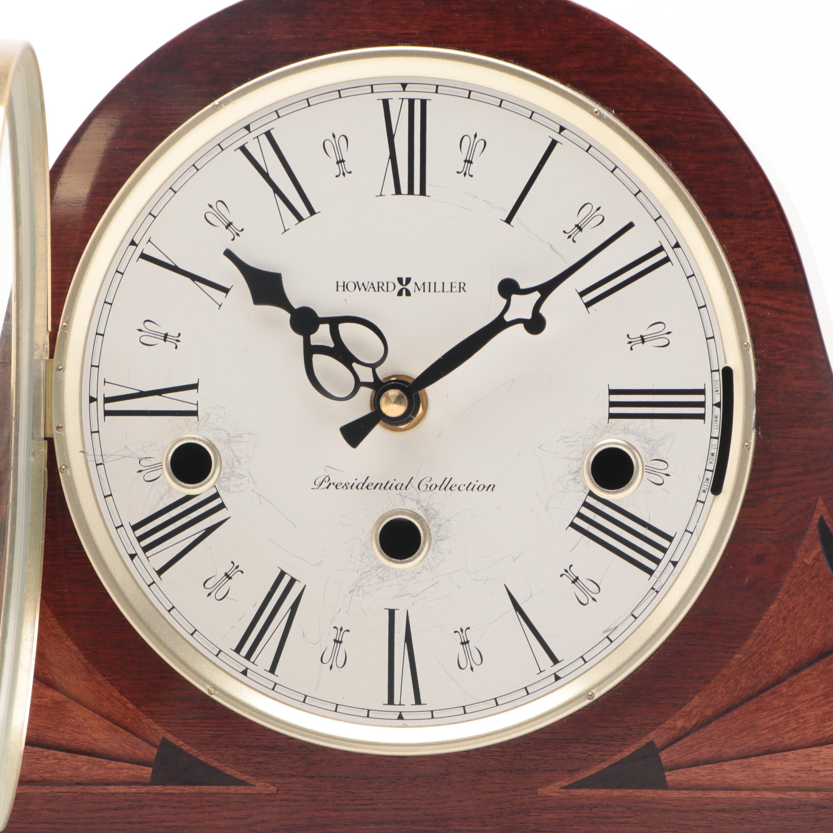 Howard Miller "Presidential Collection" Wood Tambour Mantel Clock EBTH