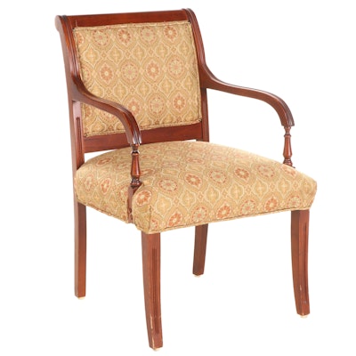 Classical Style Custom-Upholstered Hardwood Open Armchair