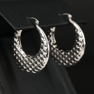 14K Diamond Cut Basket-Weave Earrings