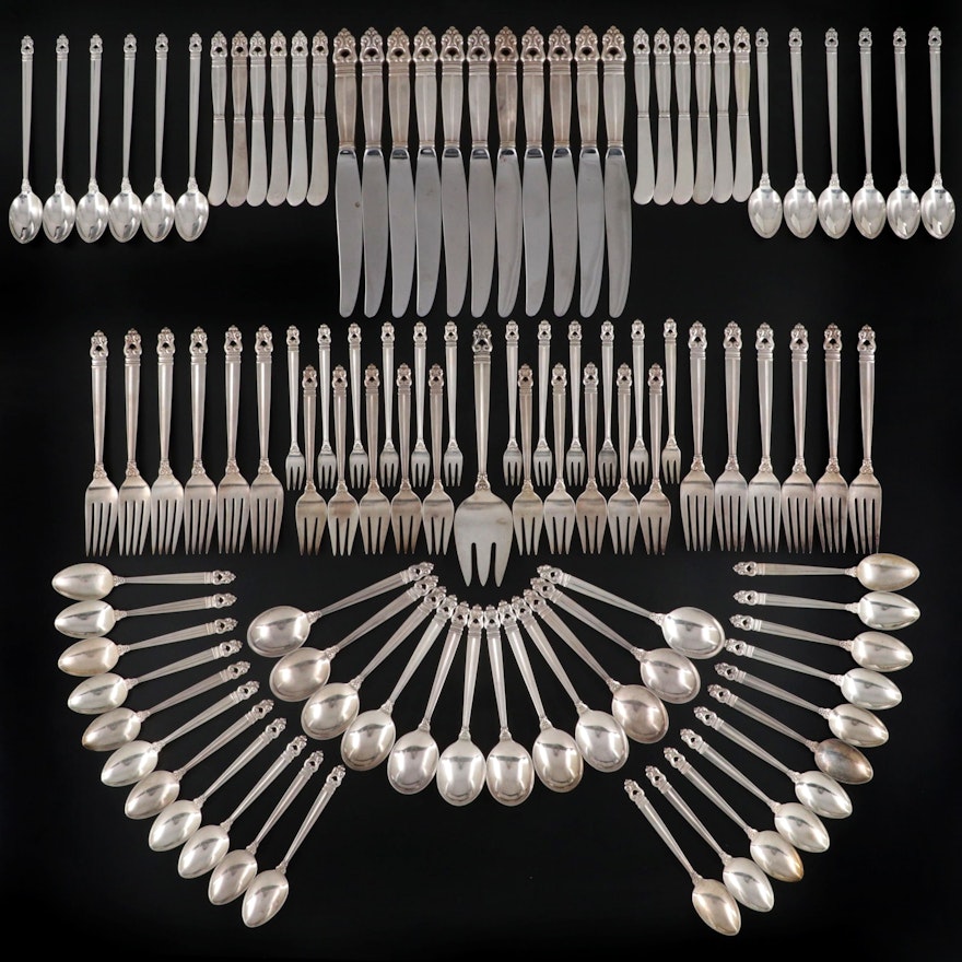 International "Royal Danish" Sterling Silver Flatware Set, Mid to Late 20th C.