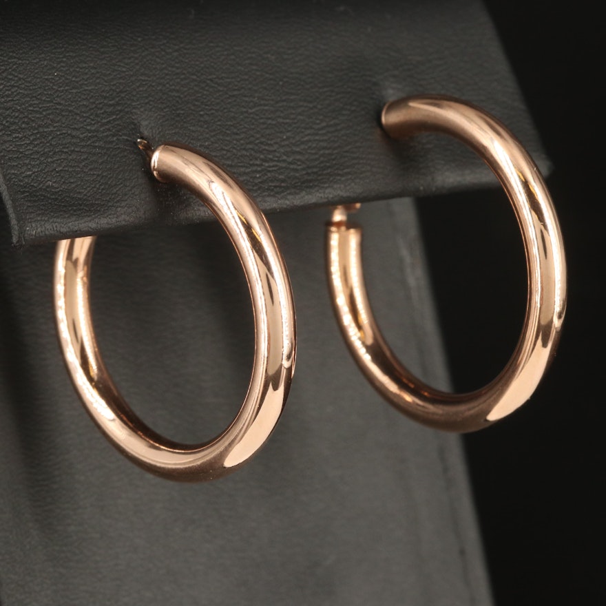 14K Rose Gold Hoop Earrings