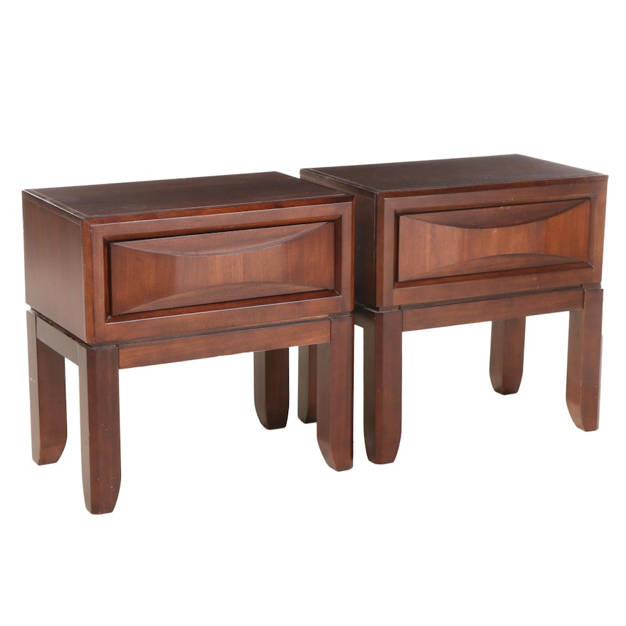 Pair of Legacy Classic Furniture "Madden" Walnut and Laminate Top Nightstands