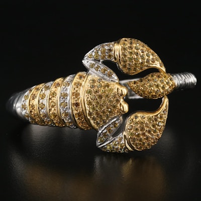 Sterling Sapphire Scorpion Hinged Clamper