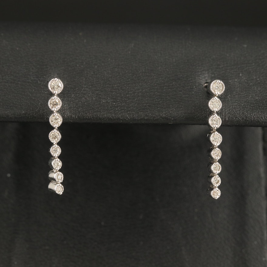 Sterling 0.26 CTW Diamond Drop Earrings