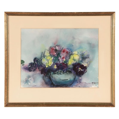 Floral Still Life Watercolor Painting