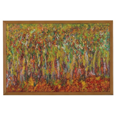 Abstract Oil Painting "Textured Woods"