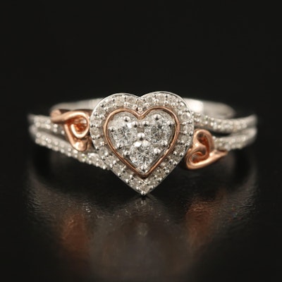 Hallmark Sterling 0.33 CTW Diamond Heart Ring