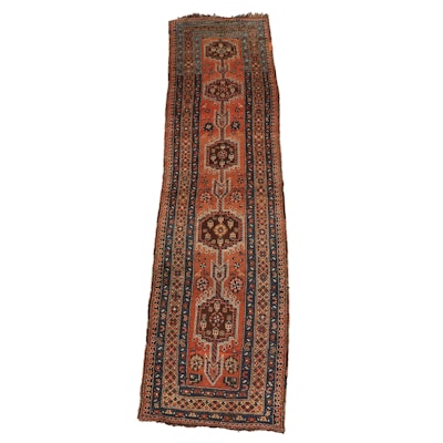 3'3 x 12'10 Hand-Knotted Persian Kurdish Carpet Runner