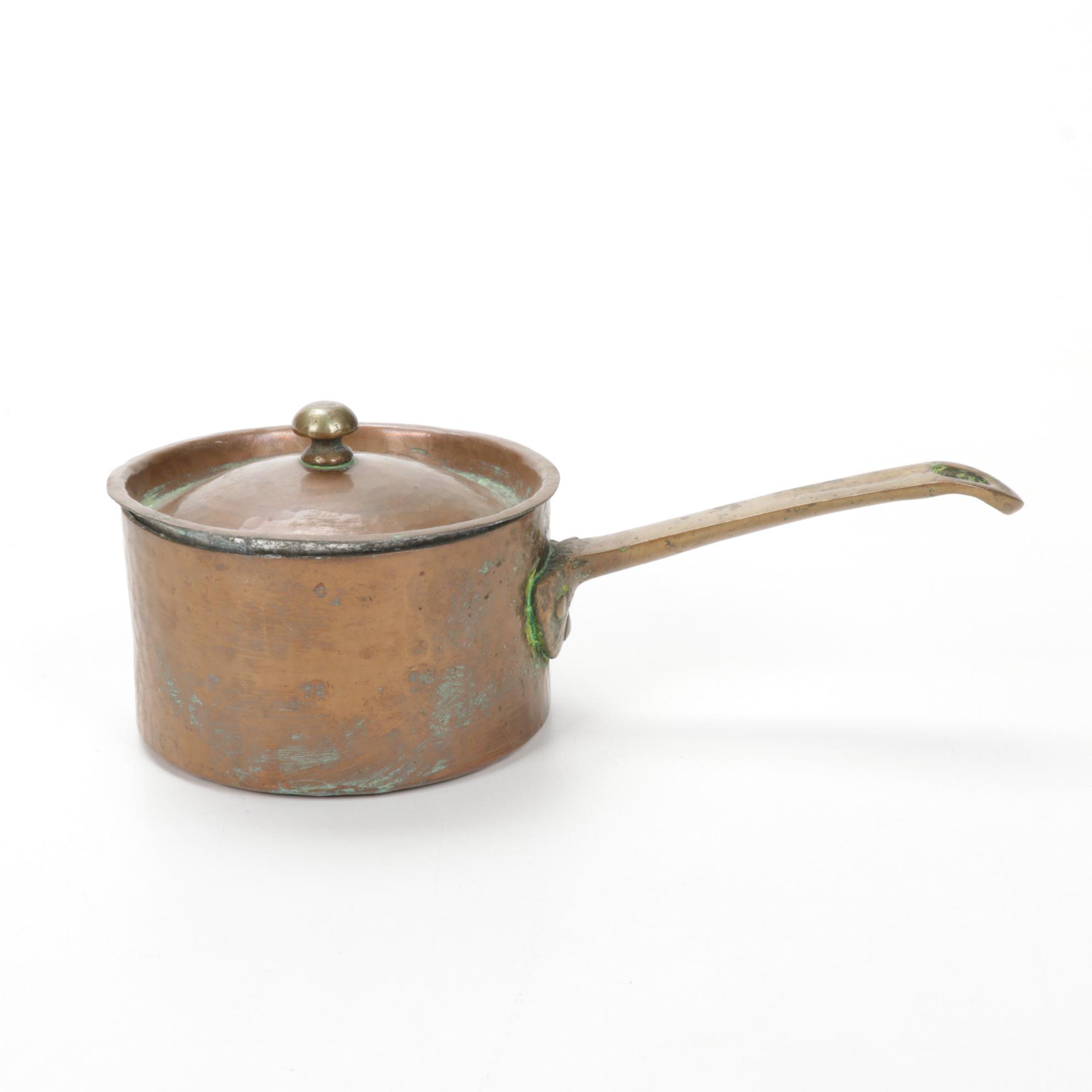 Afghan Metal Works of Peshawar Pakistan Hammered Tin Lined Copper Pot